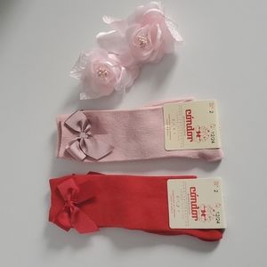Condor Cotton Casual Knee High Socks With Bow Age Size 12/24 Months